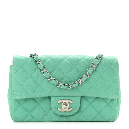 Chanel Iridescent Caviar Quilted Mini Rectangular Flap Green 1 of 10