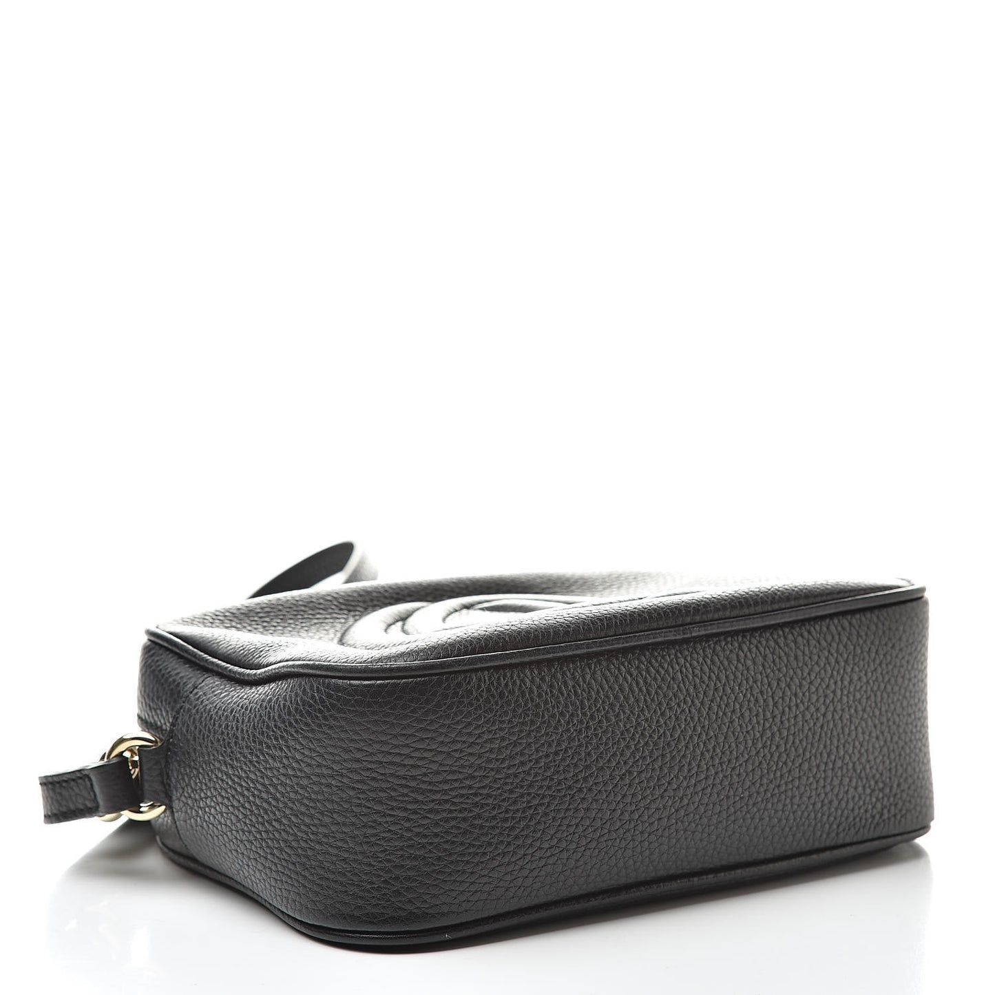 Pebbled Calfskin Small Soho Disco Bag Black