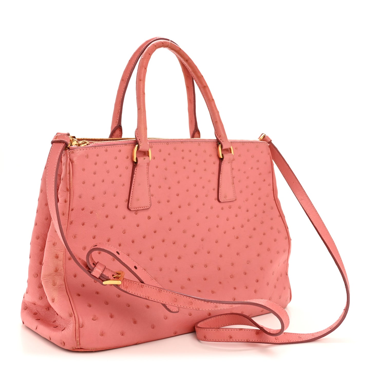 Ostrich Large Galleria Double Zip Tote Begonia