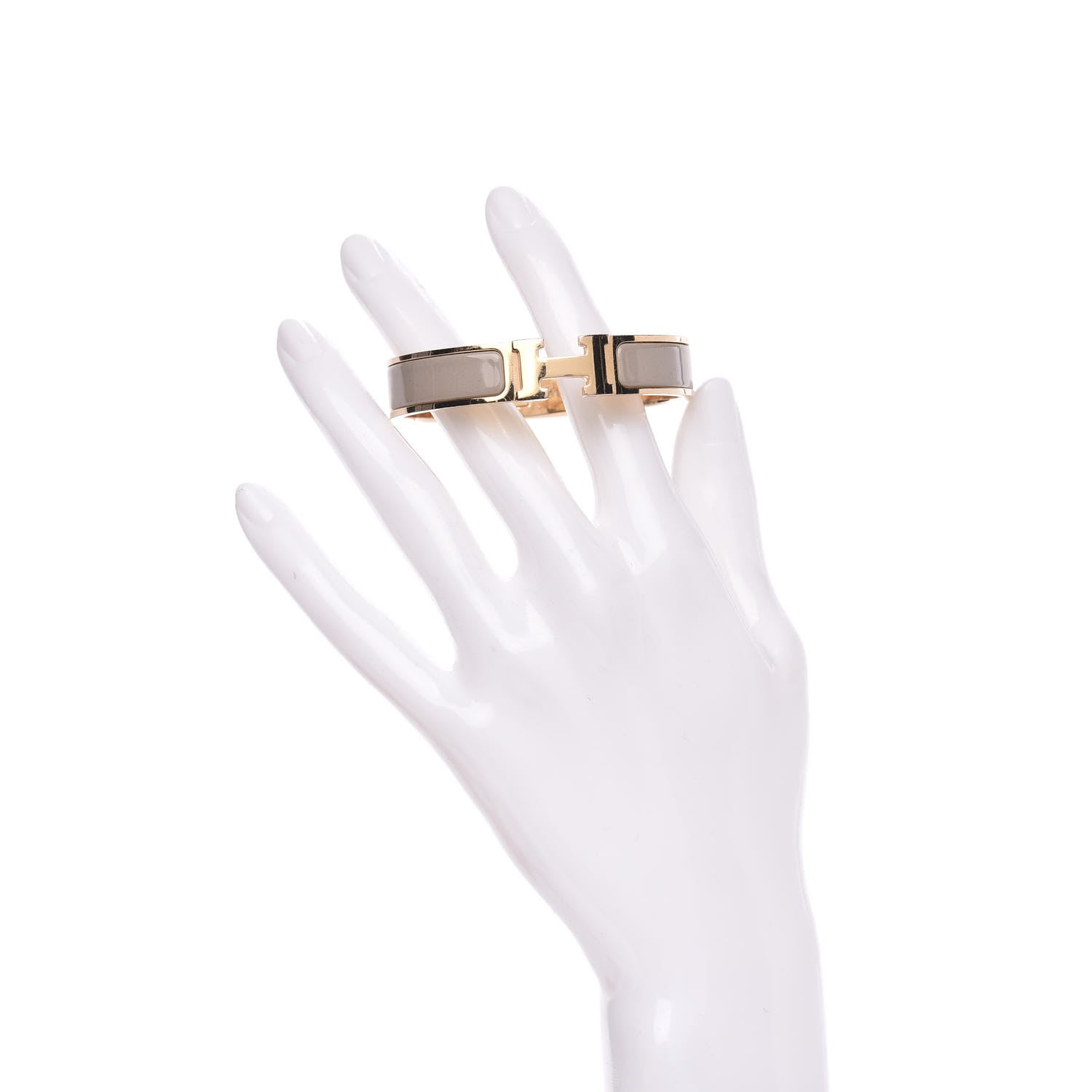 Hermes Enamel Clic Clac H Narrow Bracelet PM Marron Glace 2 of 6