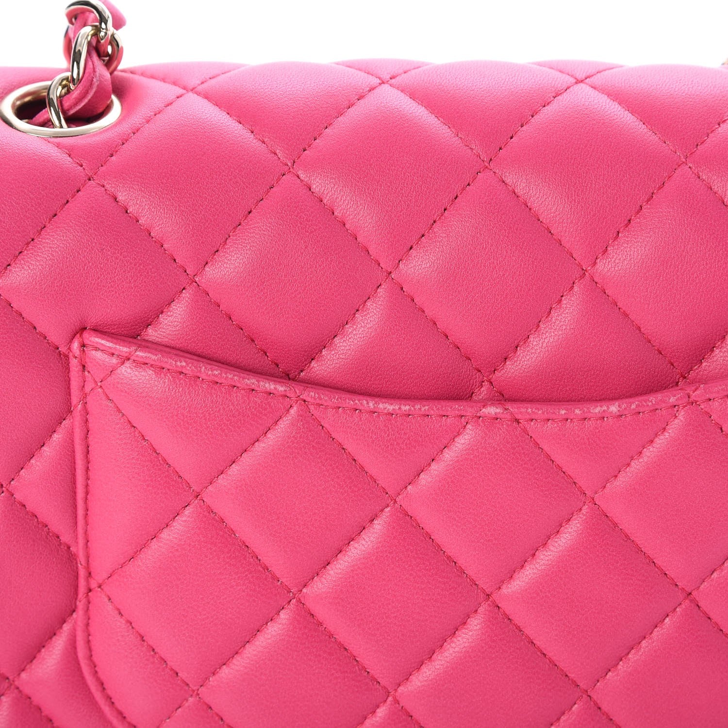 Chanel Lambskin Quilted Mini Rectangular Flap Fuchsia 9 of 12