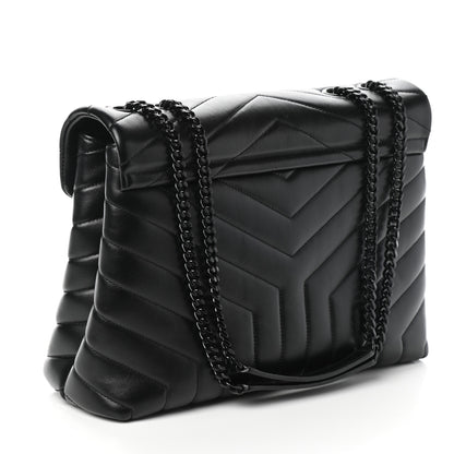 Saint Laurent Calfskin Y Quilted Monogram Medium Loulou Chain Satchel Black 3 of 9