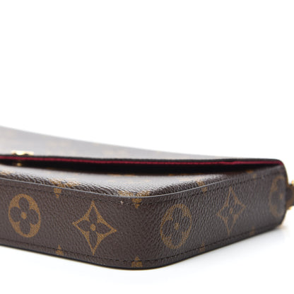 Louis Vuitton Monogram Pochette Felicie Chain Wallet Fuchsia 7 of 11