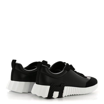 Hermes Goatskin Suede Goatskin Bouncing Sneakers 40 Black 5 of 10