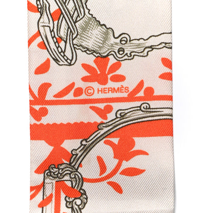 Hermes Silk Etriers Remix Twilly Verveine Orange Kaki 5 of 5