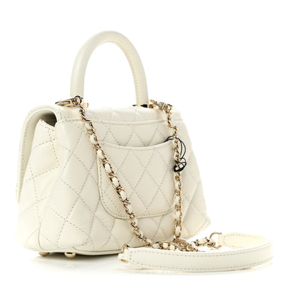 Chanel Caviar Quilted Extra Mini Coco Handle Flap White 4 of 10