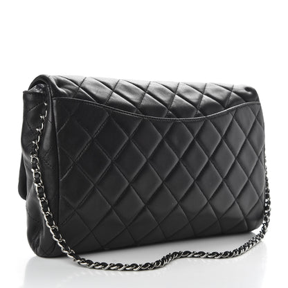 Chanel Lambskin Quilted Clutch With Chain Flap Black 3 of 12