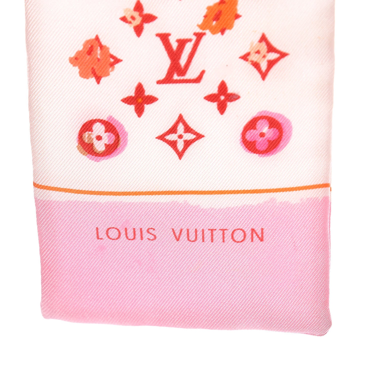 Louis Vuitton Silk Monogram Splash Bandeau Red 4 of 9