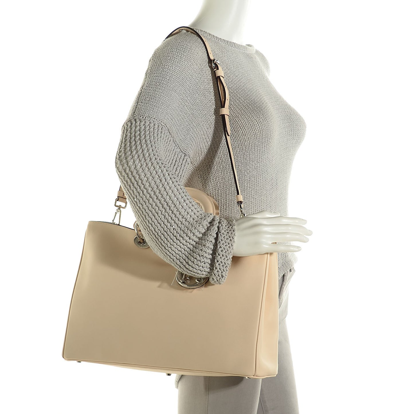Smooth Calfskin Large Diorissimo Tote Beige