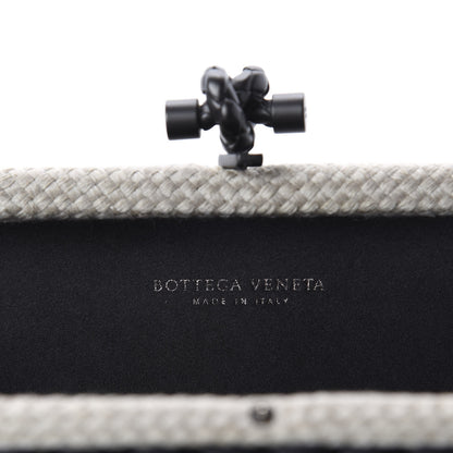 Bottega Veneta Satin Intreccio Impero Stretch Knot Clutch Black Natural 7 of 8