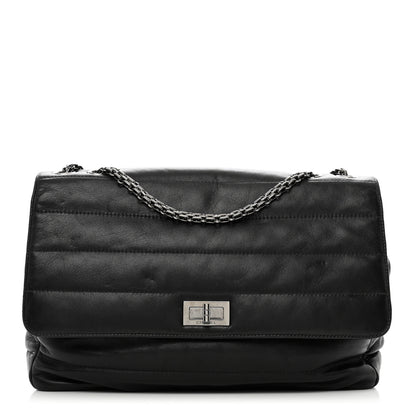 Chanel Lambskin Horizontal Quilt Jumbo Mademoiselle Flap Black 1 of 10
