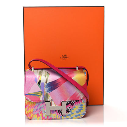 Hermes Swift Silk Marble Printed Constance 18 Rose Azalee Rose Mexico 10 of 10