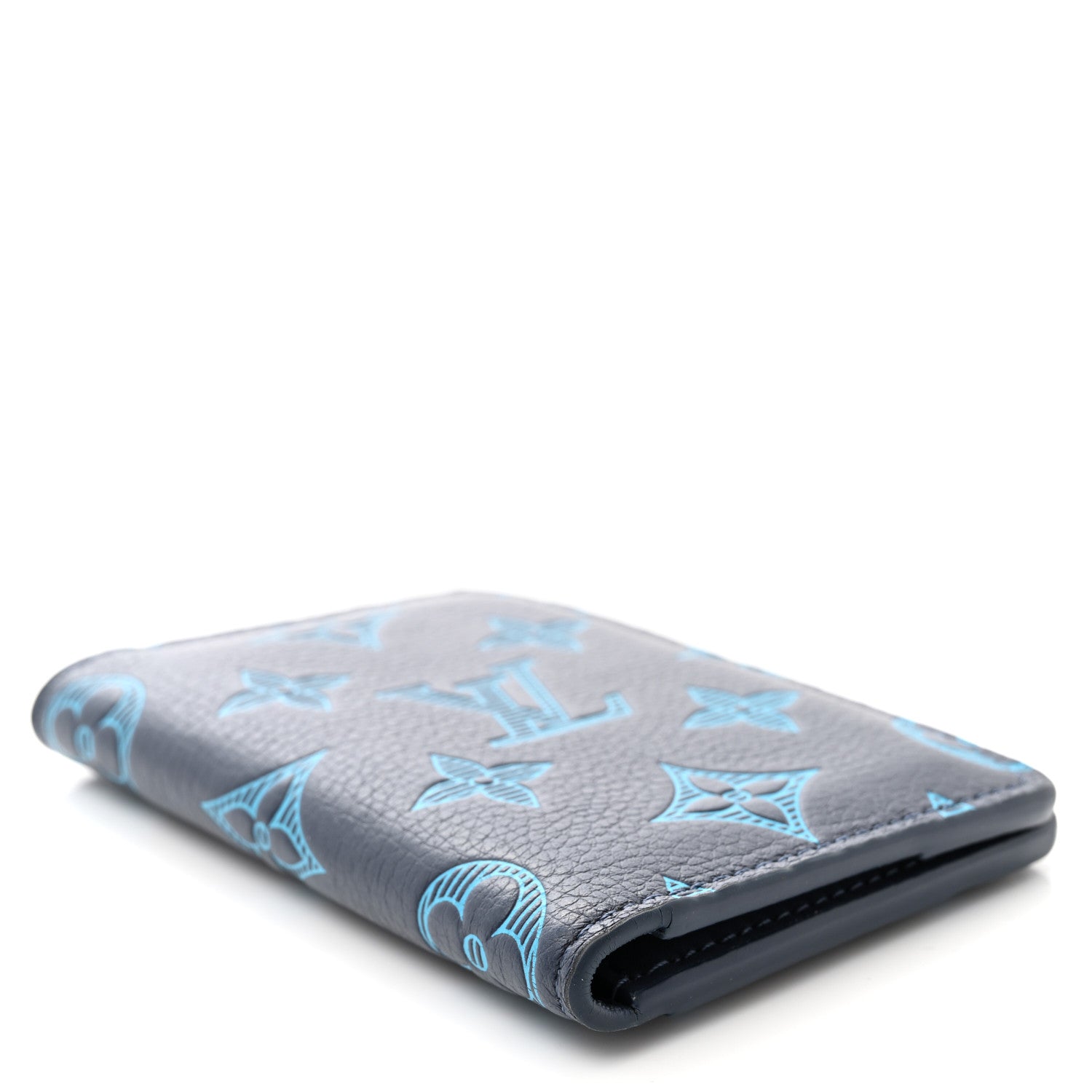 Louis Vuitton Calfskin Monogram Shadow Pocket Organizer Blue 4 of 9