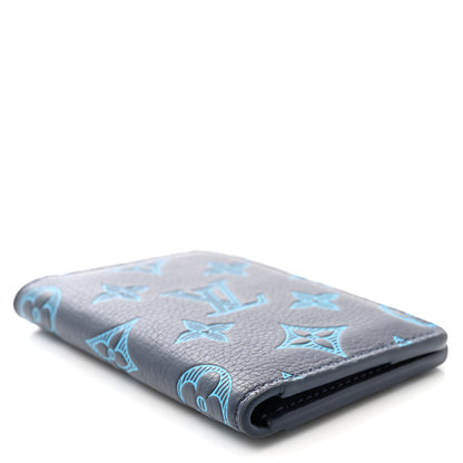 Louis Vuitton Calfskin Monogram Shadow Pocket Organizer Blue 4 of 9