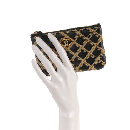Chanel Lambskin Stitched Small Cosmetic Case Black 2 of 7