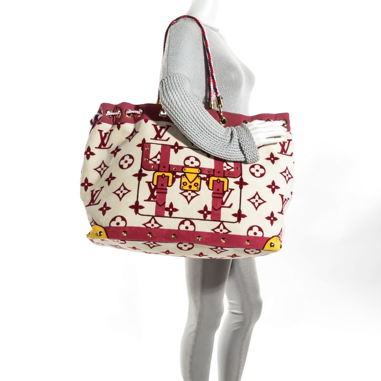 Cotton Monogram Eponge Cabas Rouge