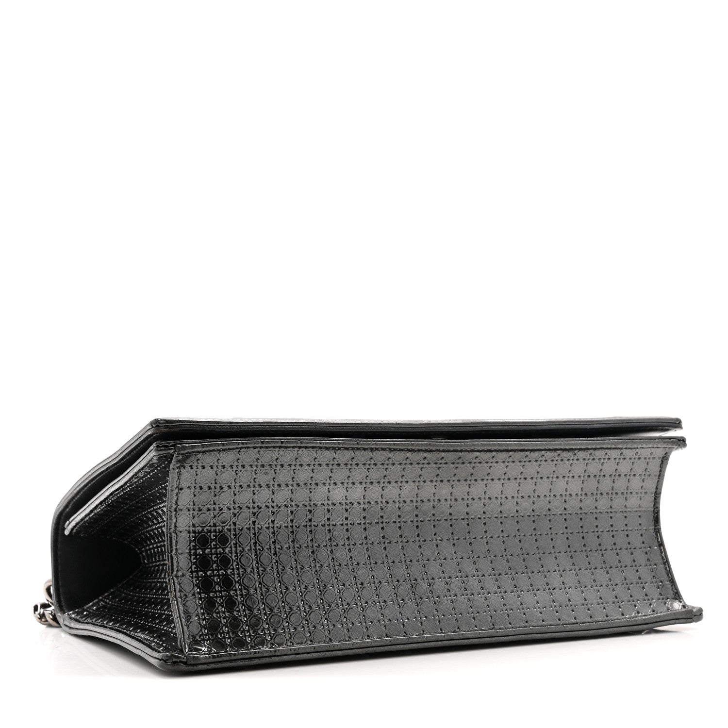 Christian Dior Metallic Patent Micro-Cannage Medium Diorama Flap Bag Onyx Black 4 of 13