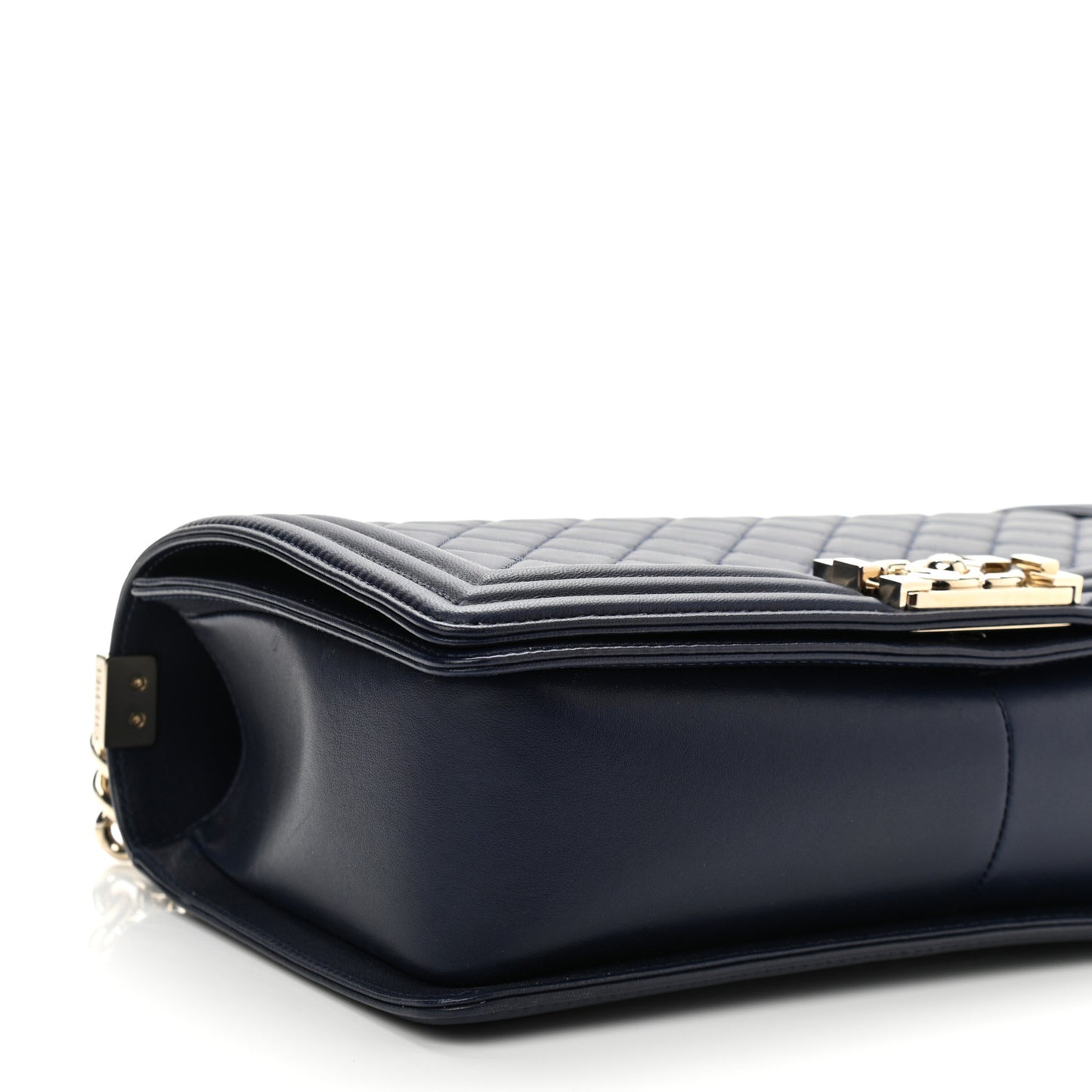 Lambskin Quilted New Medium Boy Flap Navy Blue