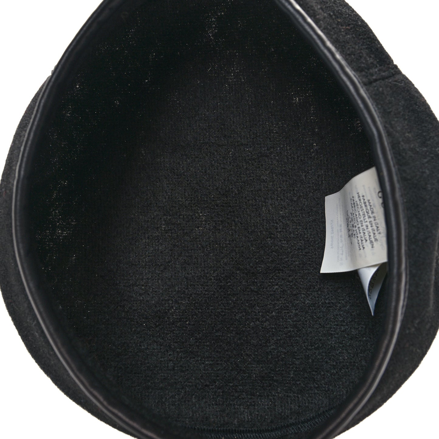 Felt Embroidered GG Patch Beret Hat M Black