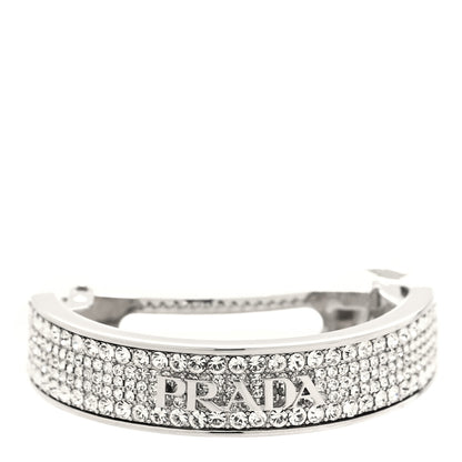 Prada Metal Crystal Hair Clip Silver 1 of 4