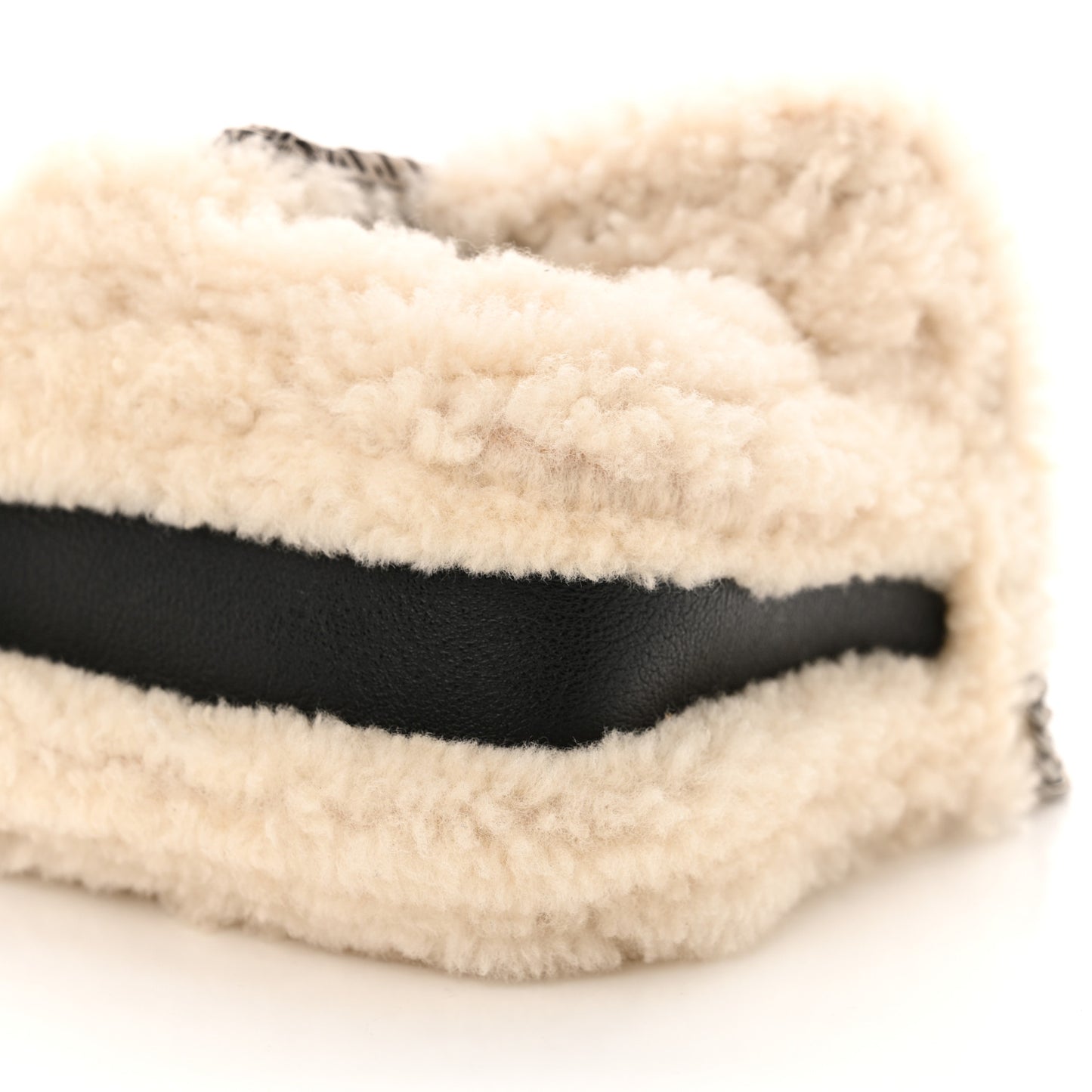 Sakai Be Green Calfskin Shearling Mini Dionysus Top Handle Bag Black