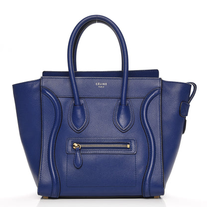 Celine Drummed Calfskin Micro Luggage Indigo 1 of 9