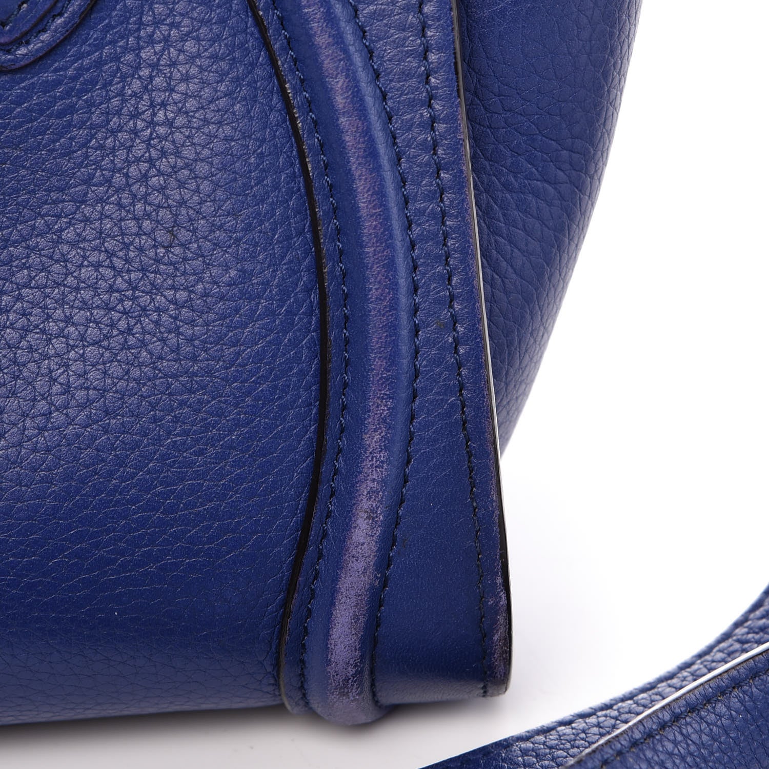 Celine Drummed Calfskin Nano Luggage Indigo 16 of 26