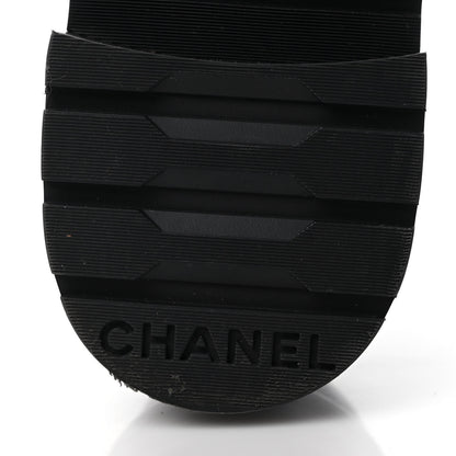 Chanel Shiny Calfskin Quilted Lace Up Combat Boots 39.5 Black 6 of 9