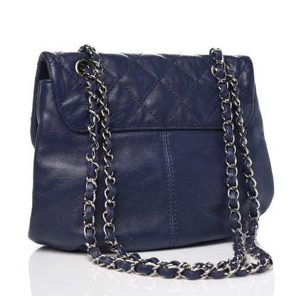 Chanel Shiny Lambskin Quilted Mini Trianon Messenger Flap Blue 3 of 10