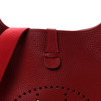 Hermes Taurillon Clemence Evelyne II PM Rouge Garance 8 of 10