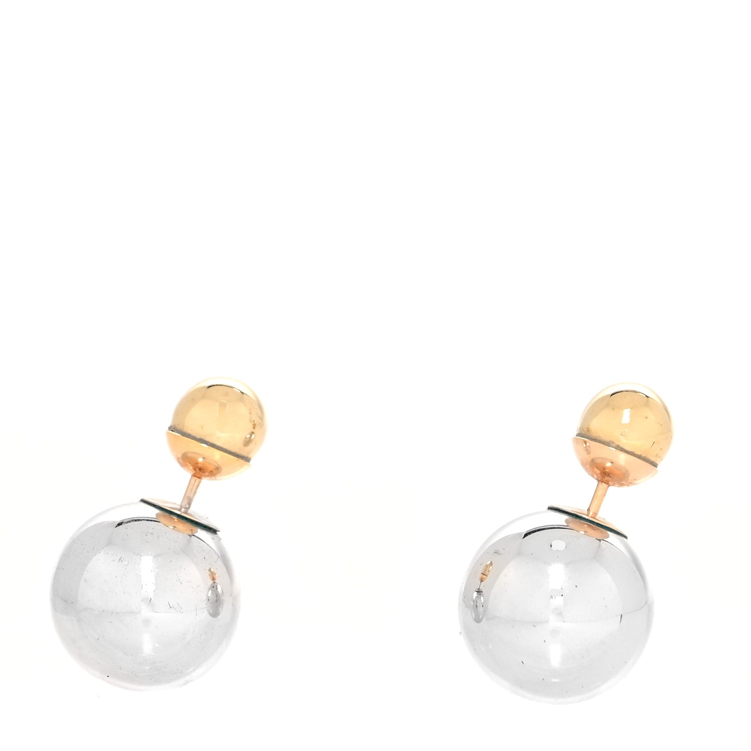 Christian Dior Mise En Dior Tribal Earrings Silver Gold 1 of 4