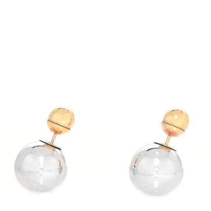 Christian Dior Mise En Dior Tribal Earrings Silver Gold 1 of 4