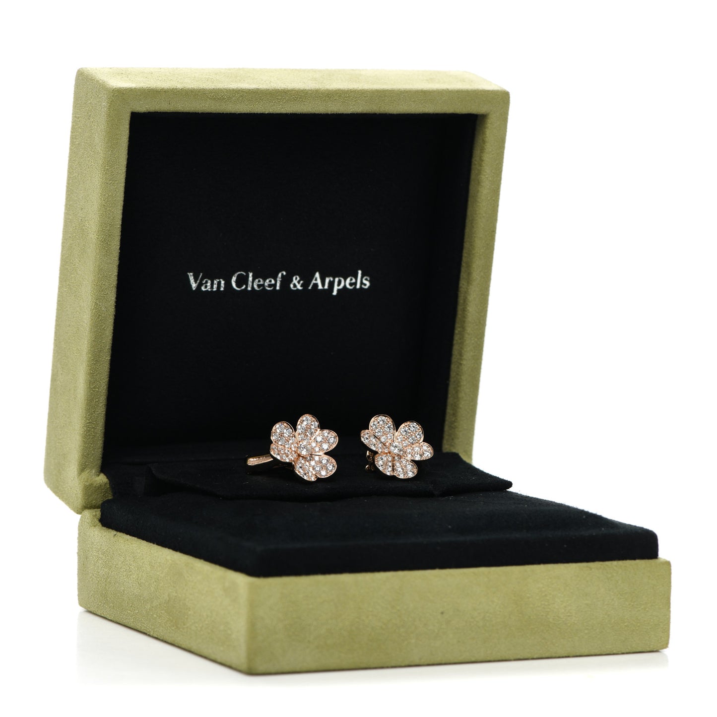 18K Rose Gold Diamond Small Frivole Pave Earrings