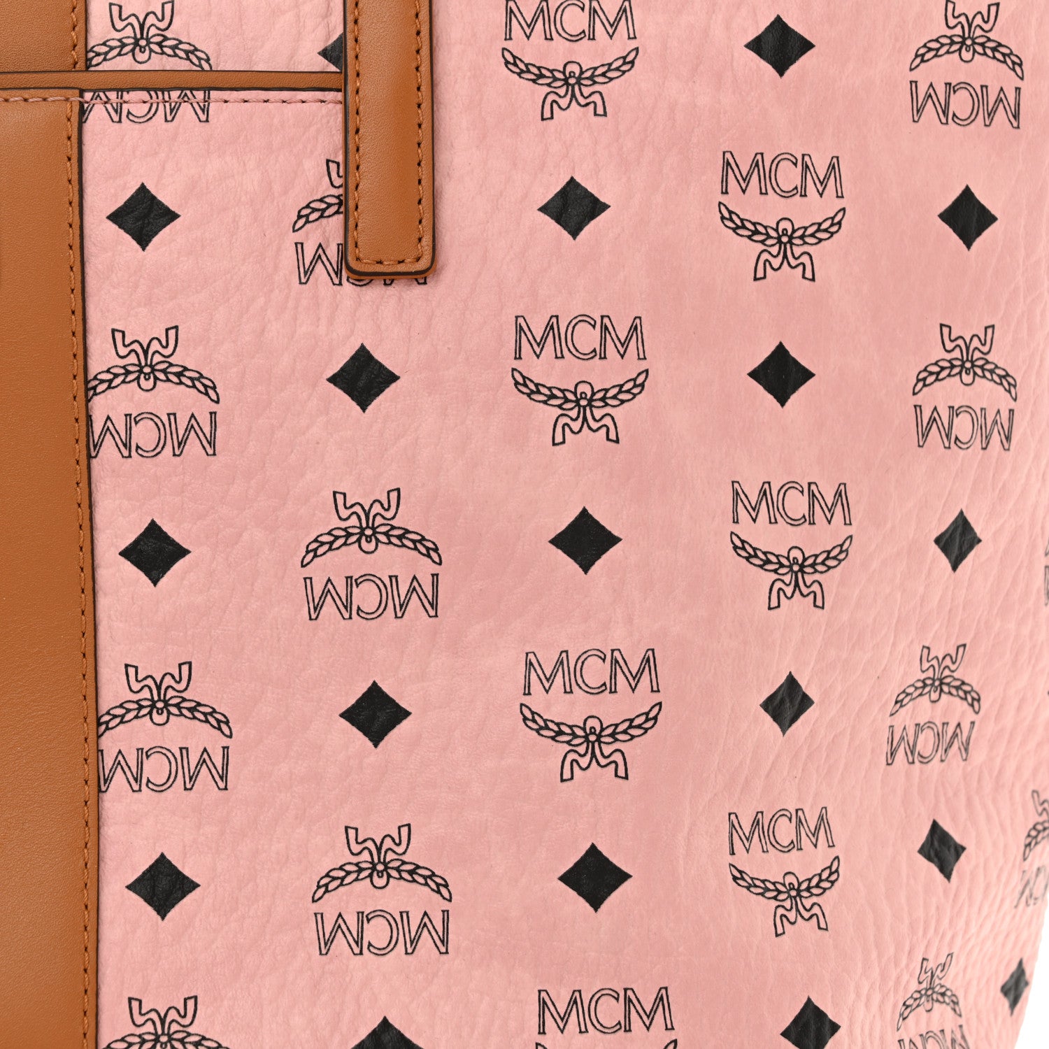 MCM Visetos Medium Anya Zip Top Shopper Tote Soft Pink 13 of 14