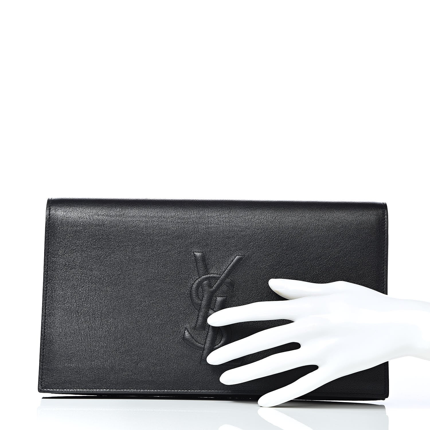 Saint Laurent Calfskin Monogram Large Belle De Jour Clutch Black 2 of 6