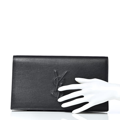 Saint Laurent Calfskin Monogram Large Belle De Jour Clutch Black 2 of 6