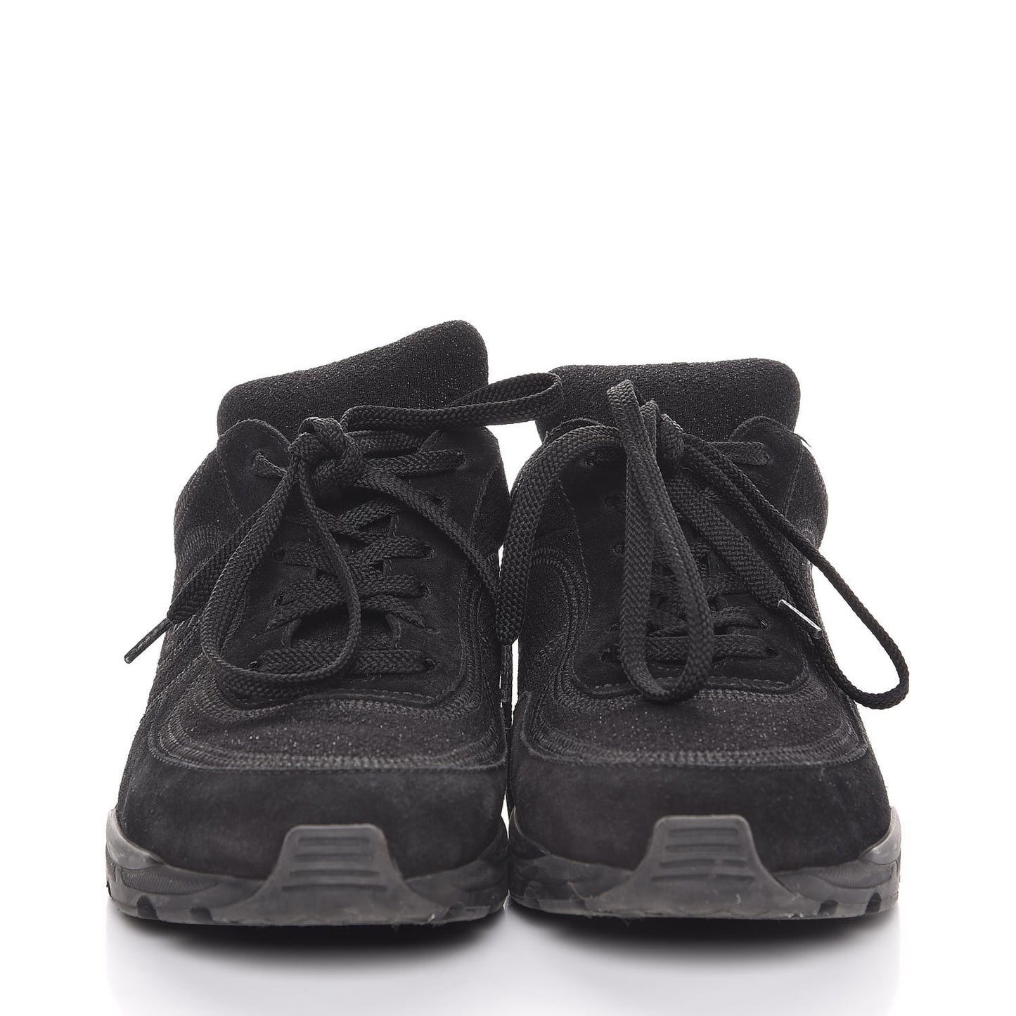 Suede Calfskin CC Sneakers 36.5 Black