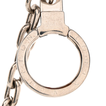 Louis Vuitton Metal Palladiium Finish LV Initiales Bag Charm Key Holder Silver 5 of 5