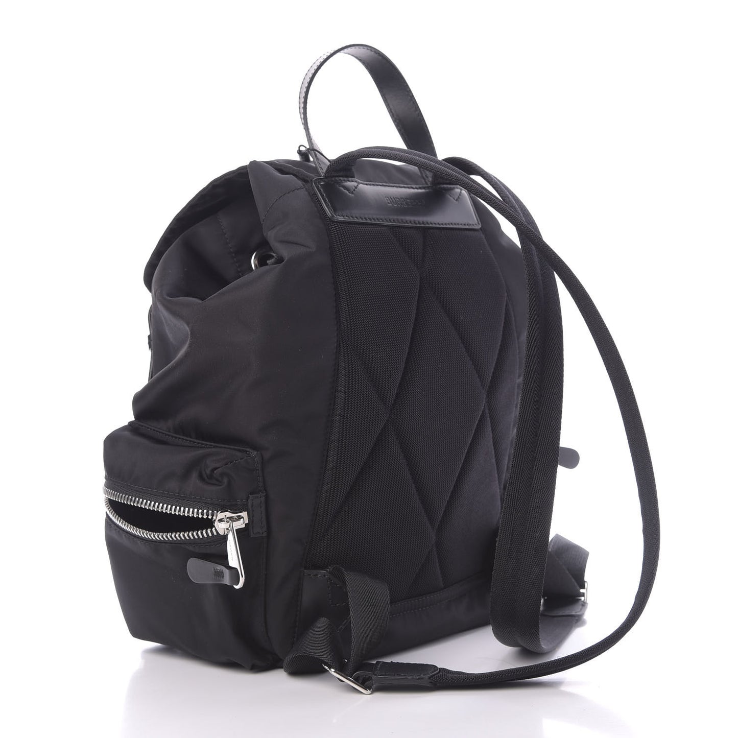 Nylon Logo Print Medium Rucksack Backpack Black