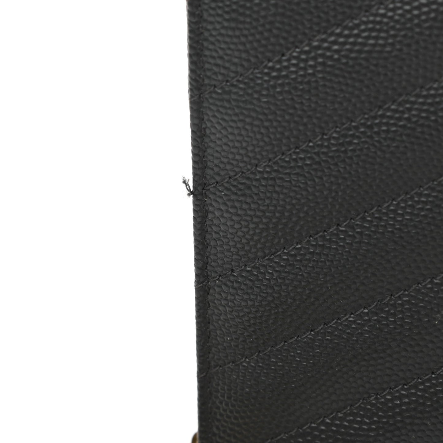 Grain De Poudre Matelasse Chevron Monogram Envelope Chain Wallet Dark Smog