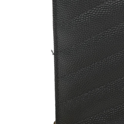 Saint Laurent Grain De Poudre Matelasse Chevron Monogram Envelope Chain Wallet Dark Smog 13 of 13