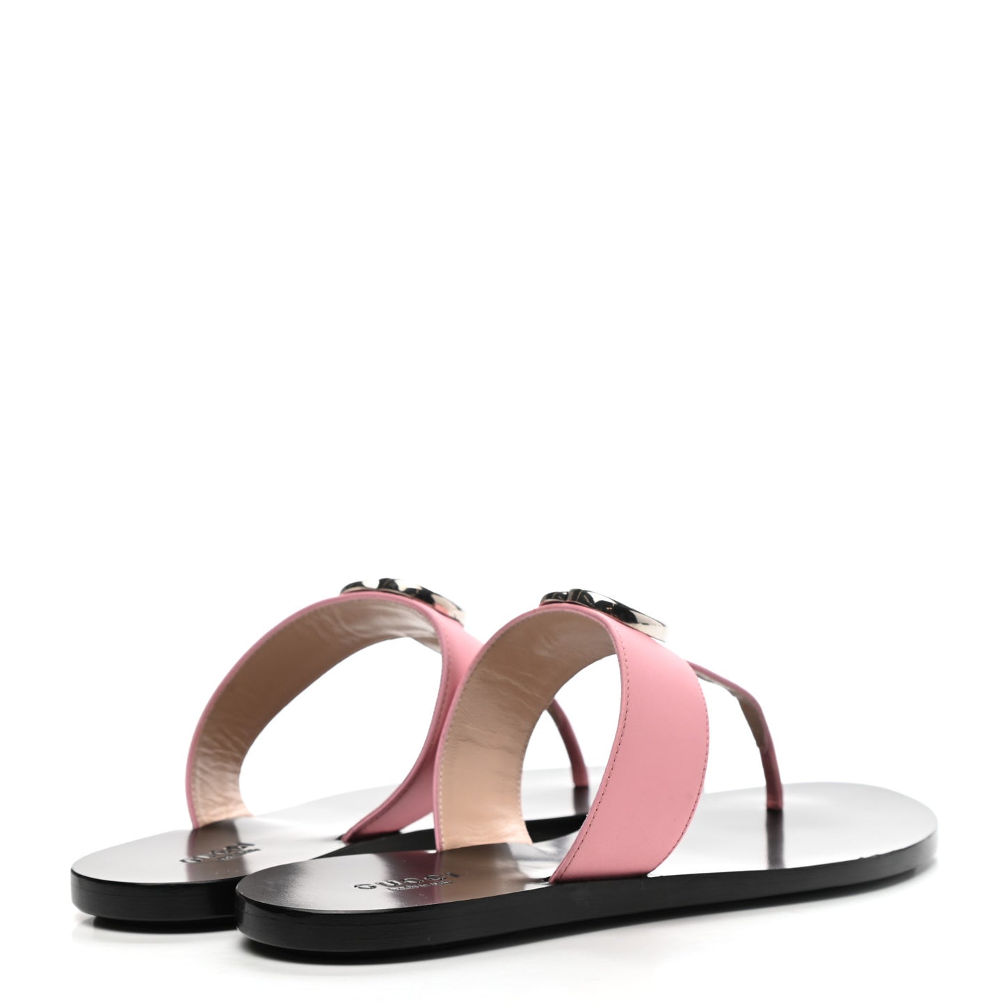 Calfskin GG Marmont Thong Sandals 37 Wild Rose