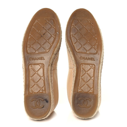 Chanel Lambskin CC Espadrilles 39 Beige Black 10 of 20