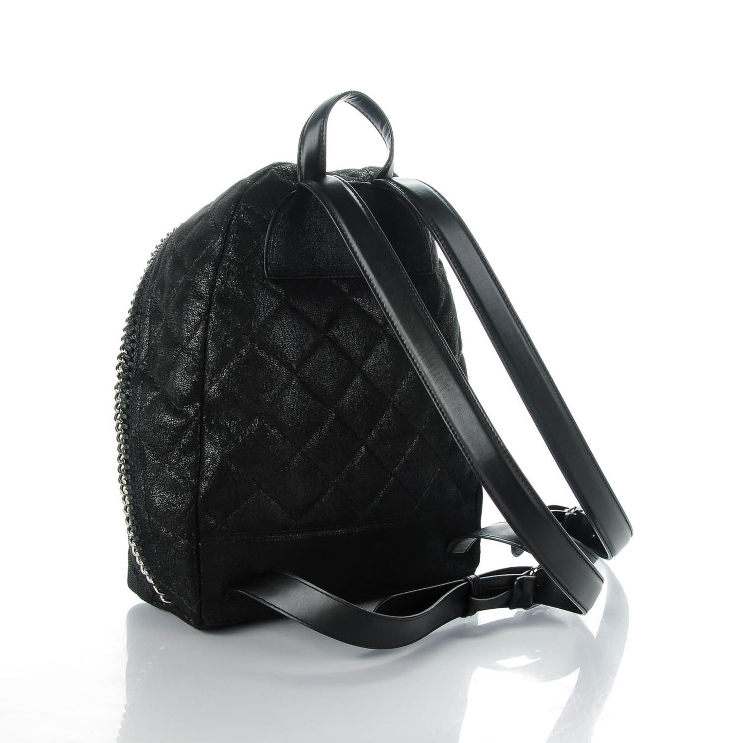 Shaggy Deer Quilted Mini Falabella Backpack Black