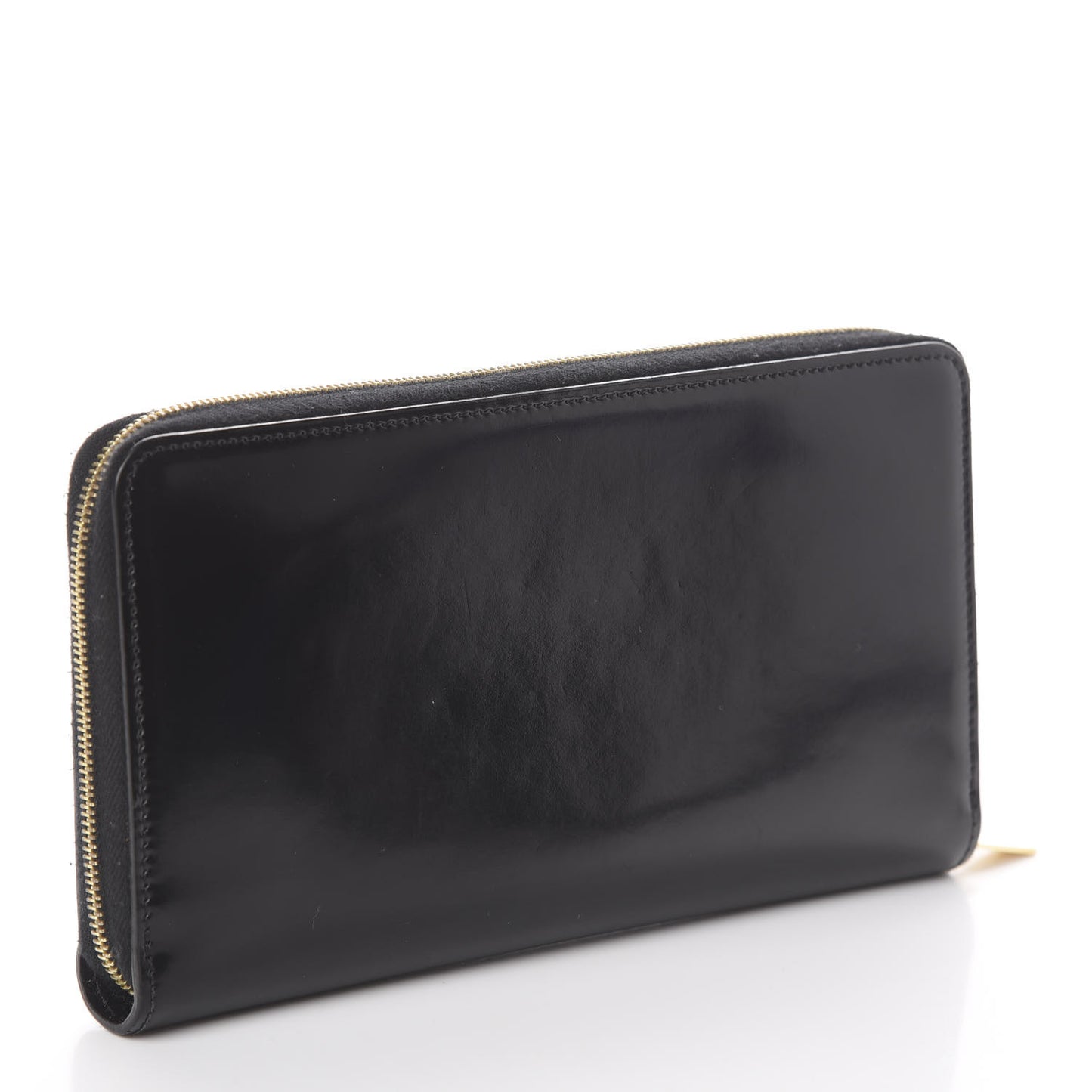 Spazzolato Calfskin Large Zip Around Multifunction Wallet Black