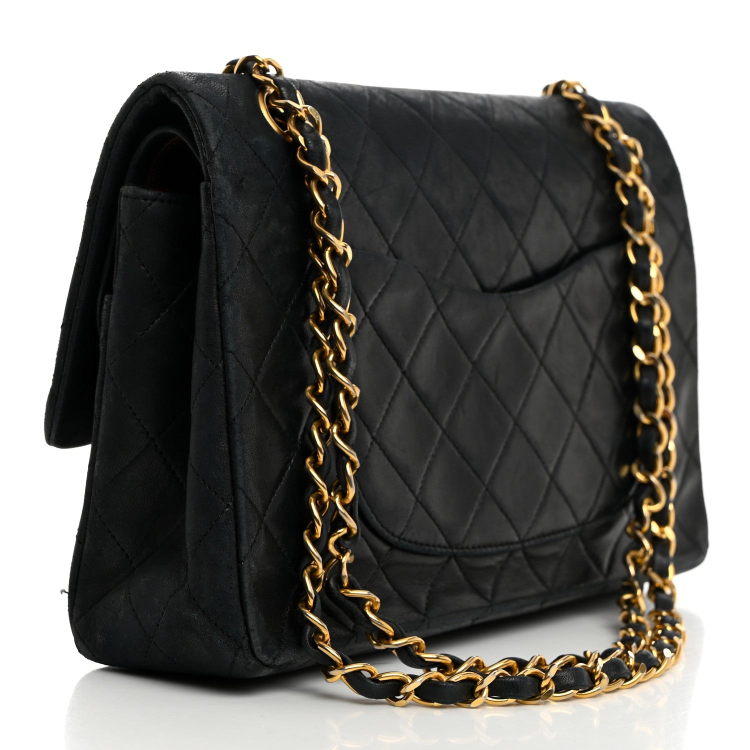 Chanel Lambskin Quilted Medium Double Flap Black 2 of 15