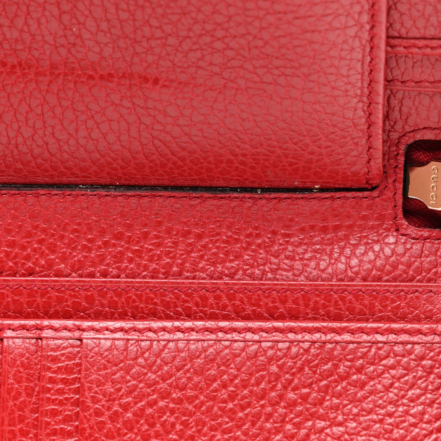 Monogram Dollar Calfskin Zip Around Compact Wallet Beige Ebony Rosso