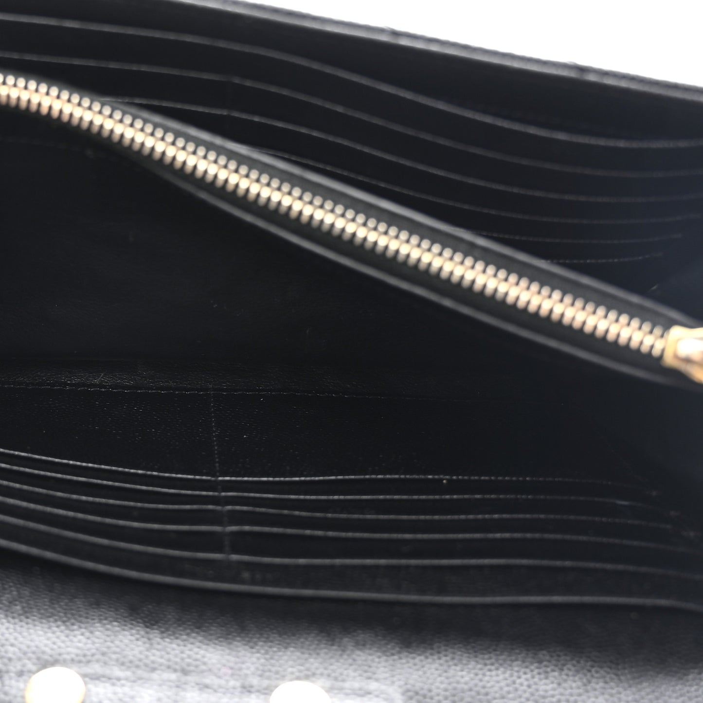 Grain De Poudre Matelasse Chevron Monogram Chain Wallet Black