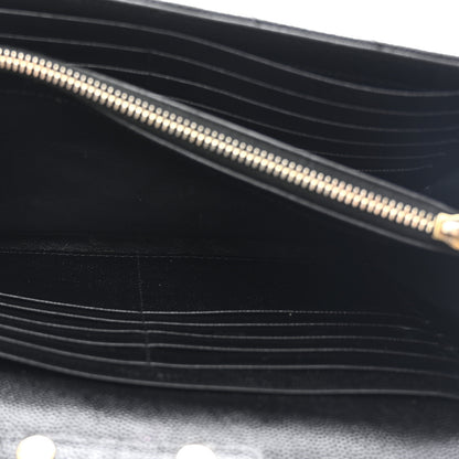 Saint Laurent Grain De Poudre Matelasse Chevron Monogram Chain Wallet Black 6 of 12