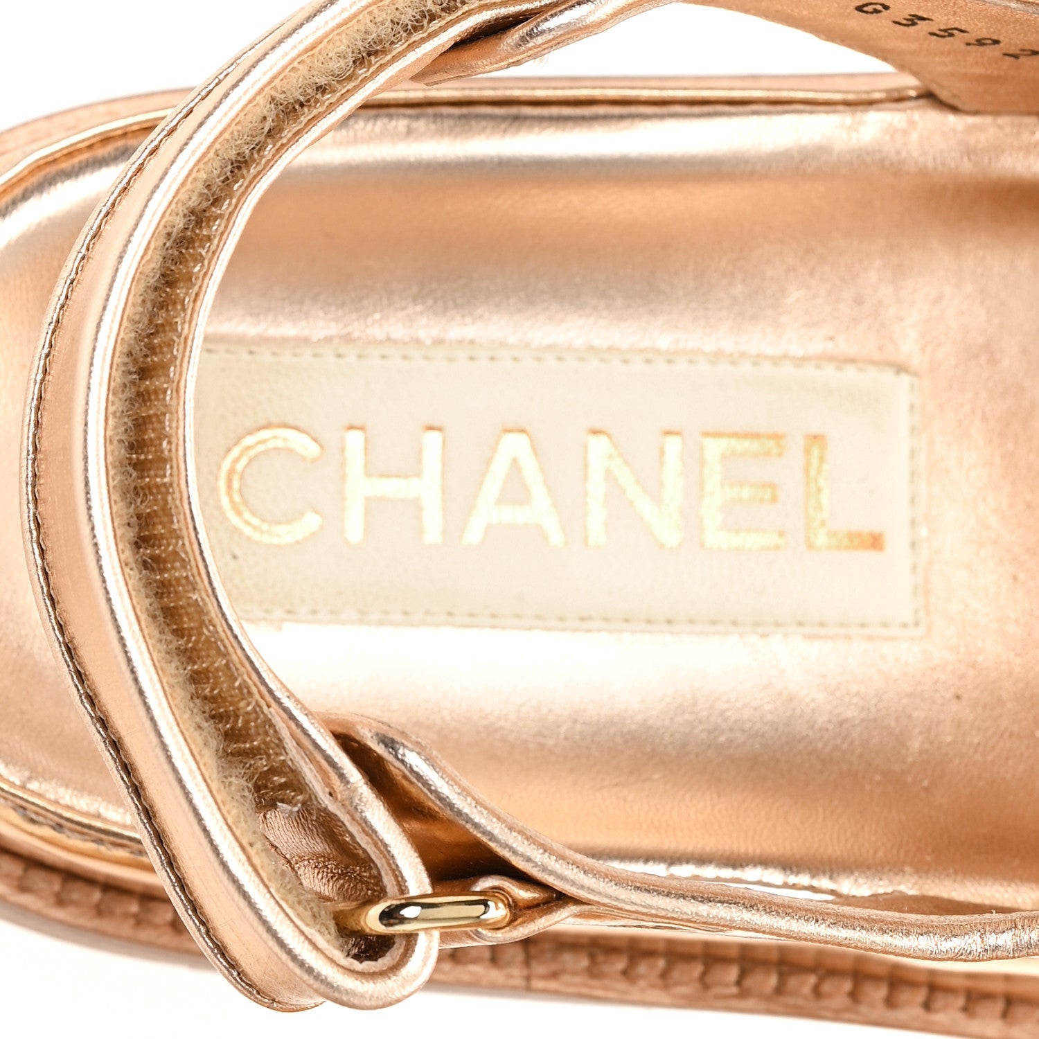 Chanel Metallic Laminated Calfskin Velcro Dad Sandals 40.5 Golden 8 of 10